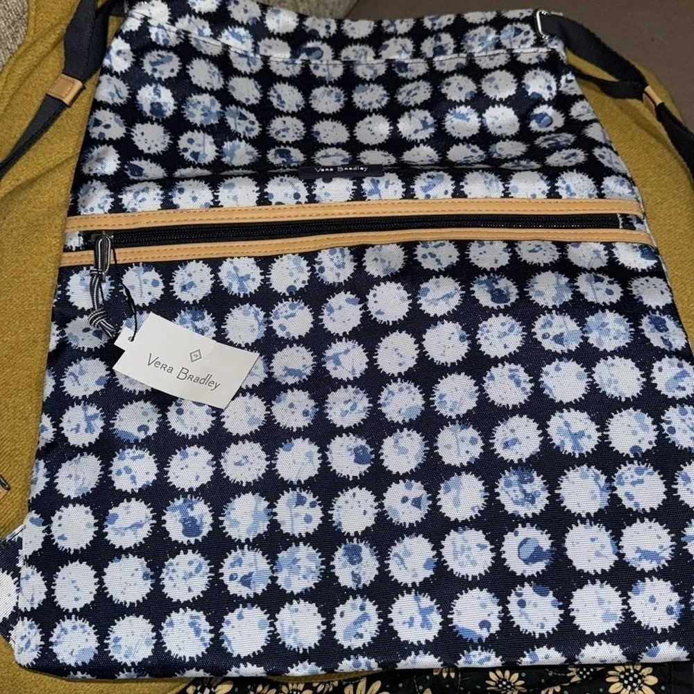 Vera Bradley Splash Dot Lighten Up Backsack Boho Watercolor Drawstring Backpack